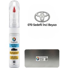 COLORGUARD Toyota 070 Sedefli İnci Beyazı 1.kat İğneli ve Fırçalı Özel Tasarım Şişe Rötuş Boyası ve Profesyonel Rötuş Çeliği Seti
