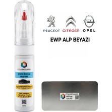 COLORGUARD Peugeot-Citröen-Opel EWP Alp Beyazı İğneli ve Fırçalı 2 si 1 Arada Özel Tasarım Şişe Rötuş Boyası ve Profesyonel Rötuş Çeliği Seti