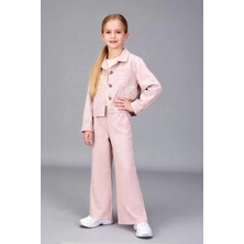 Lolipop Kids Store Kız Çocuk Çiçek Detaylı Kız Çocuk Üçlü Gabardin Takım