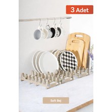 Mutfak Köşesi 3 Adet 7 Bölmeli Dolap Içi Tencere Kapak ve Tabak Düzenleyici, Kurutmalık, Organizer