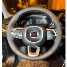 Hasbay Dikişli Direksiyon Kılıfı Noktalı / Siyah Deri Siyah Dikişli F.iat Egea / Cross Için