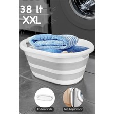 Mutfak Köşesi 38 Litre Katlanabilir Silikon Çamaşır Sepeti - Akordiyon Sepet Düzenleyici