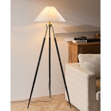 Normadia Modern Siyah-Gold Tripod Metal Lambader ile Şık ve Zarif Aydınlatma
