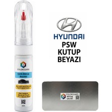 COLORGUARD Hyundai Psw Kutup Beyazı İğneli ve Fırçalı Özel Tasarım Şişe Rötuş Boyası ve Profesyonel Rötuş Çeliği Seti
