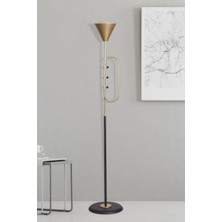 Normadia Modern Sarı Siyah Metal Gövde Lüx Yerden Aydınlatma Lambader