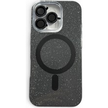 Mopal iPhone 16 Pro Max Uyumlu Silikon Parlak Yumuşak Simli Ince Kılıf