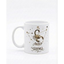 Yelkovan Studio Burçlu Tasarımlı Kupa Bardak - Astrolojik Yıldız Haritası Temalı Seramik Kupa | Yelkovanstudio