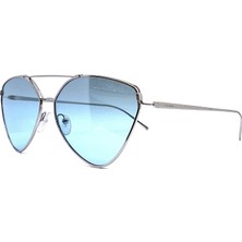 Praada. Lınae Rosa Spr 51U 1bo 096 Cat Eye Sılver Blue Gümüş Mavı Kedi Gözü Kadın Güneş Gözlüğü