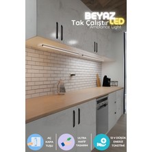 Normadia Mutfak Tezgah Altı LED Işık Bar, Beyaz, 1m, Yapışkanlı, Açık/kapalı Kontrollü