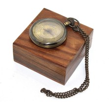 Tiklad Ahşap Kutulu Pirinç Köstekli Saat Model 11