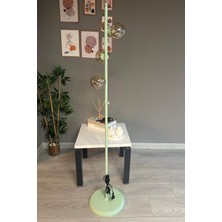 Normadia Bal Rengi Cam Başlıklı Modern Metal Zemin Lambası, Oturma Odası Dekoru