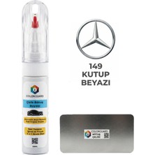 COLORGUARD Mercedes-Benz 149 Kutup Beyazı İğneli ve Fırçalı Özel Tasarım Şişe Rötuş Boyası ve Profesyonel Rötuş Çeliği Seti
