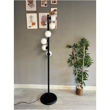 Normadia Siyah Modern Metal Lambader, Oturma ve Çalışma Odası Için Şık Aydınlatma