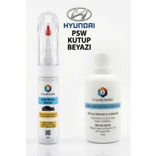 COLORGUARD Hyundai Psw Kutup Beyazı İğneli & Fırçalı Şişe Rötuş Boyası ve Yüzey Temizleme Solüsyonu Seti