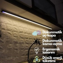 Normadia Dokunmatik LED Lambader, Gün Işığı Renkli Işık, Dekoratif ve Şık 120CM