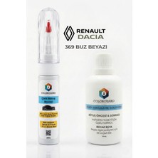 COLORGUARD Renault-Dacia 369 Buz Beyazı İğneli & Fırçalı Şişe Rötuş Boyası ve Yüzey Temizleme Solüsyonu Seti