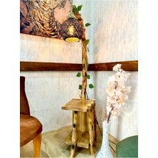 Normadia Şık Ağaç Lambader 140-150 Cm, Kitaplık Raflı, Siyah, Özel Aydınlatma