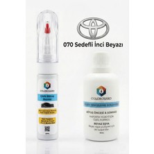 COLORGUARD Toyota 070 Sedefli İnci Beyazı 1.kat İğneli & Fırçalı Şişe Rötuş Boyası ve Yüzey Temizleme Solüsyonu Seti