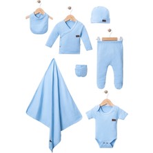 Uko Baby Ribana Pamuklu 7 Parça Yenidoğan Hastane Çıkışı & Zıbın Seti