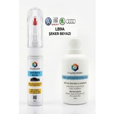 COLORGUARD Volkswagen-Seat-Škoda-Audi LB9A Şeker Beyazı İğneli & Fırçalı Şişe Rötuş Boyası ve Yüzey Temizleme Solüsyonu Seti