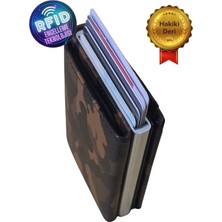Basarideri Hakiki Deri Otomatik Mekanizmalı Rfid Korumalı Erkek Kartlık Cüzdan