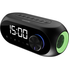 Pazarcan Asonic As-W6 Siyah 5W USB Aux Bluetooth Kablosuz Taşınabilir 1200MAH Batarya Alarmlı Saat Derece V