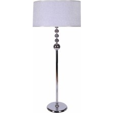 Normadia Şık 4'lü Makaralı Küre Krom Metal Ayaklı Lambader Seti