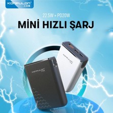 Marsilyan Konfulon A6Q 22.5W USB 3.0 ve 20W Type-C Çıkışlı 10.000 Mah Pd Powerbank - Siyah