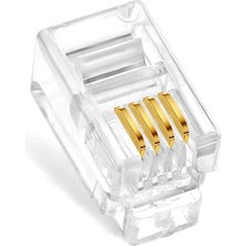 BK Teknoloji 4P4C Rj9 4 Pinli Konnektör – Rj9 Jack Telefon Ahize Kablo Ucu (100 Adet)