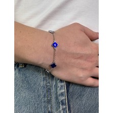 Arvens Silver Erkek Lacivert Taş Bileklik Paslanmaz Çelik Renk Atmaz Kararmaz Çelik Bileklik Ayarlanabilir