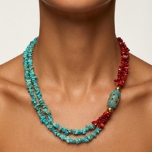 THEIA GemWorks Coraia — Turkuaz, Mercan & Hematit Kolye