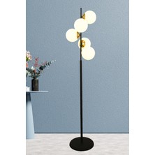 Normadia Şık Siyah, Gold ve Beyaz Camlı Modern Lambader Seti