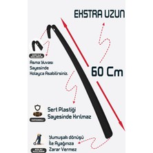 Ovio Ev Yaşam 60 cm Antrasit Siyah Ayakkabı Çekeceği Asılabilir Sert Plastik Çekecek Kerata Uzun