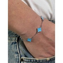 Arvens Silver Erkek Mavi Taş Bileklik Paslanmaz Çelik Renk Atmaz  Kararmaz Çelik Bileklik Ayarlanabilir