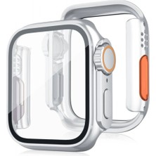 Marsilyan Apple Watch 41MM Watch 49MM Kasa Dönüştürücü ve Ekran Koruyucu - Gümüş