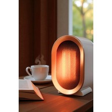 Azurtech 1200W Mini Elektrikli Isıtıcı Fan 2 Kademeli Masaüstü Üflemeli Fanlı Isıtıcı Güvenli Emniyet Sistemi