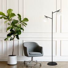 Normadia Modern Siyah Beyaz Camlı Oturma Odası Lambader, Şık ve Şık Aydınlatma