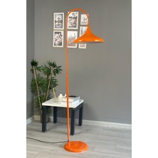 Normadia Turuncu Metal Lambader, Hareketli Başlık, Modern Dekorasyon, Oturma ve Çalışma Odası