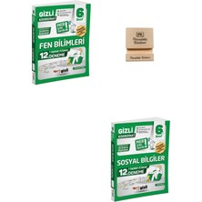 Gizli Yayınları Gizli 6. Sınıf Fen Bilimleri ve Sosyal Bilimler 12'li Deneme-Meb Gibi Sordu + Telefon Standı