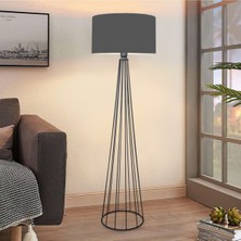 Normadia Antrasit Silindir Başlıklı Metal Lambader Aydınlatma, Modern ve Şık Tasarım