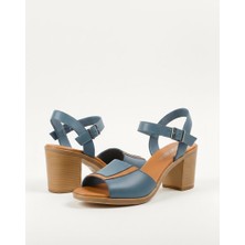 Ender Iç Dış %100 Hakiki Deri Kalın Topuklu Kadın Sandalet