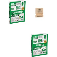Gizli Yayınları Gizli 6. Sınıf Matematik ve Türkçe 12'li Deneme-Meb Gibi Sordu + Telefon Standı