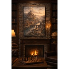 Artease Ortaçağ Kasabası ve Kale Kanvas Tablo