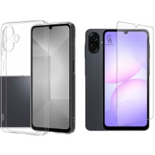 Wowacs Samsung Galaxy A07 ile Uyumlu Kılıf Soft Yumuşak Telefon Kılıfı ve Temperli Cam Ekran Koruyucu