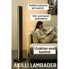 Normadia Akıllı Uzaktan Kontrollü Ahşap LED Lambader, Dikey ve Zemin Aydınlatması