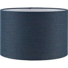 Normadia Lacivert Silindir Lambader, Çap 30 Cm, Kumaş, Modern ve Şık Tasarım
