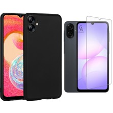 Wowacs Samsung Galaxy A07 ile Uyumlu Kılıf Soft Yumuşak Telefon Kılıfı ve Temperli Cam Ekran Koruyucu