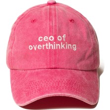 Nome Studio Nakışlı Şapka Pamuk Kumaşlı ve Yazı Nakışlı Şapka Ceo Of Overthinking Sloganlı Şapka Günlük Tarz