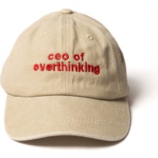 Nome Studio Nakışlı Şapka Pamuk Kumaşlı ve Yazı Nakışlı Şapka Ceo Of Overthinking Sloganlı Şapka Günlük Tarz