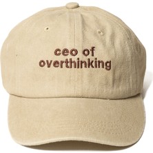 Nome Studio Nakışlı Şapka Pamuk Kumaşlı ve Yazı Nakışlı Şapka Ceo Of Overthinking Sloganlı Şapka Günlük Tarz